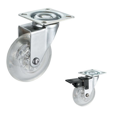 buy 3 Inch 50kg Loading PU Furniture Casters With Chrome Plated Bracket online manufacturer