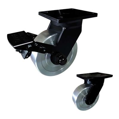 Forged Steel 10 Inch Heavy Duty Caster Wheels 6600lbs Loading With Brake