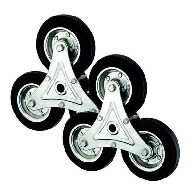 286lbs Loading Stair Climbing Trolley Wheels , 160mm Three Wheel Caster