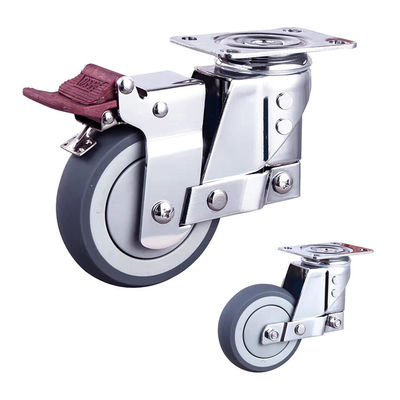TPR 5 Inch Locking Swivel Casters , 120kg Capacity Small Spring Loaded Casters