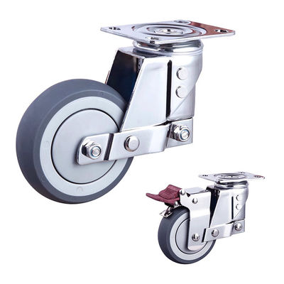 TPR 5 Inch Locking Swivel Casters , 120kg Capacity Small Spring Loaded Casters