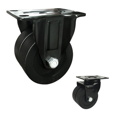 Black 200kg Loading 3inch Nylon Casters With Plain Bearing