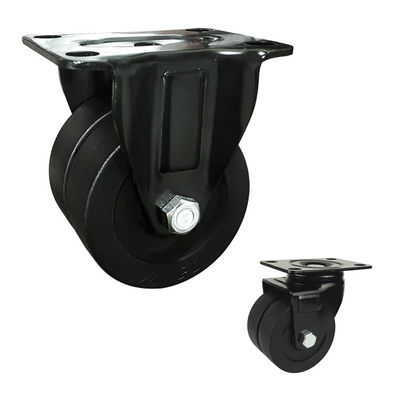 Black 250kg Loading 3inch Nylon Casters With Plain Bearing