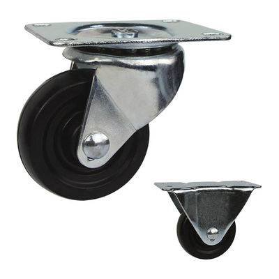 Black 4 Inch 176lbs Loading Low Profile Rubber Casters