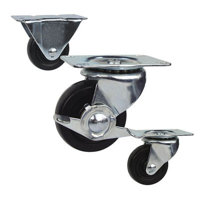 Black 4 Inch 176lbs Loading Low Profile Rubber Casters