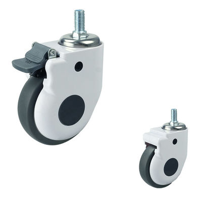 5 Inch Medical Wheel Soft TPR Hospital Casters With Threaded Stem