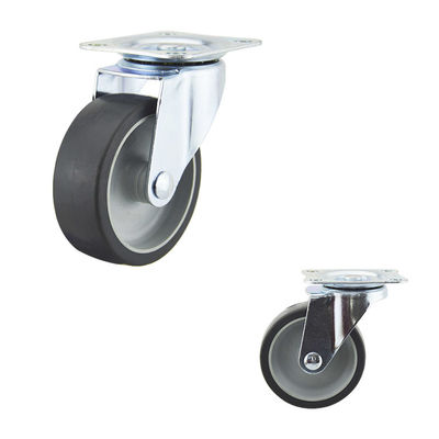 3 Inch 110lbs Gray TPR Swivel Plate Light Duty Casters For Chair