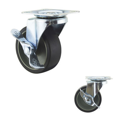 Thermoplastic Rubber Wheel Light Duty Casters 50kg Load Capacity