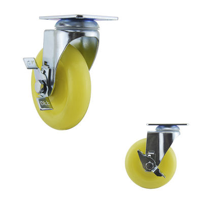 Side Lock Plastic Medium Duty Casters 125mm Wheel Diameter
