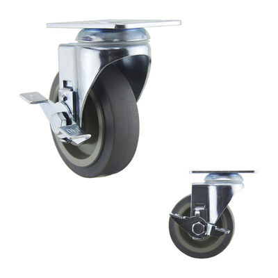 3-3/4 X 3-3/4 Inch Mounting Plate Size 5 Inch Medium Duty PU Swivel Caster Wheels for Heavy-Duty Material Handling