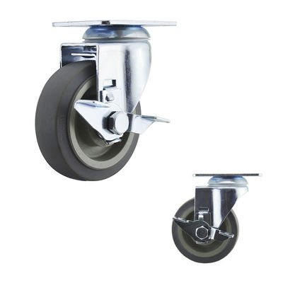 100mm Wheel TPR Swivel Side Brake Medium Duty Casters