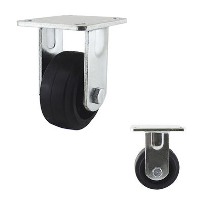 4 Inch Wheel 180kg Capacity Heavy Duty Casters Iron Rubber Rigid Plate