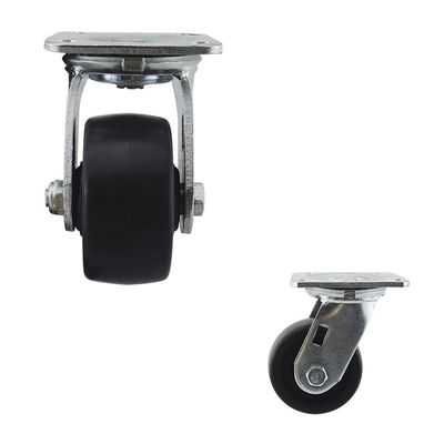 4 Inch Black Solid PP Wheel Swivel Plate Heavy Duty Casters