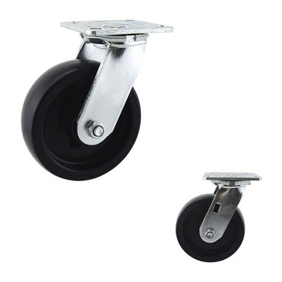 6 Inch Black PP Wheel Swivel Heavy Duty Casters No Brakes