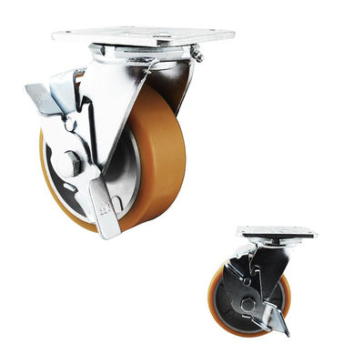 Aluminium  5 Inch Side Lock Heavy Duty Casters With Ball Bearing