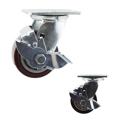 200kg PU Swivel Side Brake 100mm Heavy Duty Casters Wheels