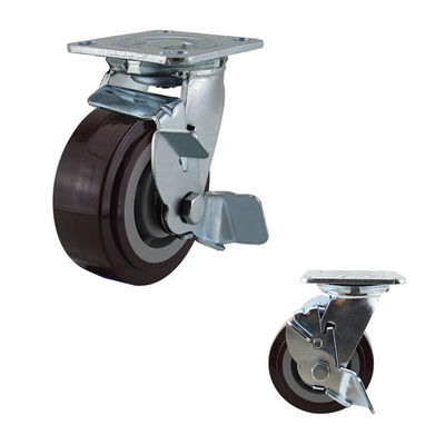 Polyurethane 506LBS Side Lock Swivel Wheels With Ball Bearing