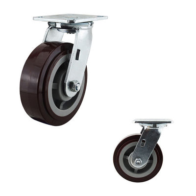 Ball Bearing 6" Polyurethane Industrial Wheelssurface Galvanized Surface
