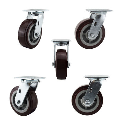 Ball Bearing 6" Polyurethane Industrial Wheelssurface Galvanized Surface