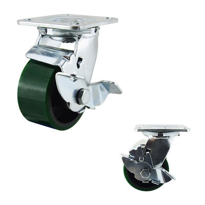 320kg Load Capacity PU Plate 4 Inch Swivel Casters For Trolley