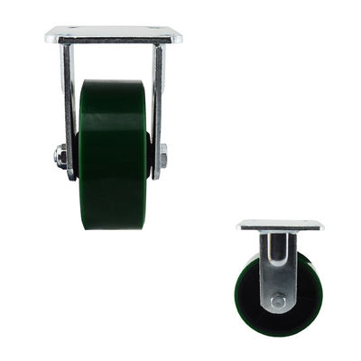 400kg Iron PU Fixed Plate  5 Inch Swivel Casters Double Ball Bearing