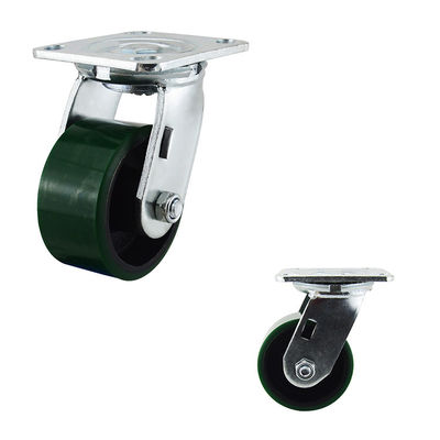 buy Polyurethane Heavy Duty Casters / Iron Pu Caster Wheel Long Lasting Dual Ball Bearings online manufacturer
