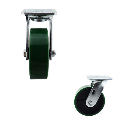 2 Inch Industrial Green PU Heavy Trolleys Swivel Wheel With Ball Bearing