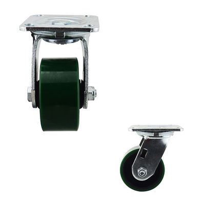 buy 144mm Polyurethane Heavy Duty Caster Wheels Dual Ball Bearings Red Iron PU Smooth Movement online manufacturer