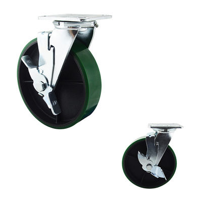 8 Inch Wheel High Capacity PU Iron Locking Swivel Castors