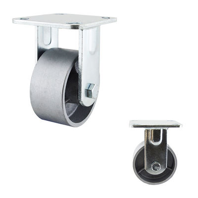 100mm  200kg Silver Cast Iron Rigid Caster Wheels For Table Furniture