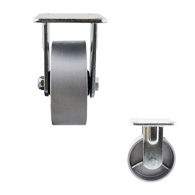 5 Inch Silver Furniture Roller Bearing Fixed Wheel Castors