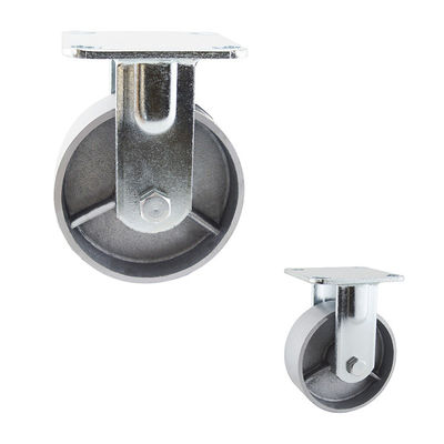 5 Inch Silver Furniture Roller Bearing Fixed Wheel Castors