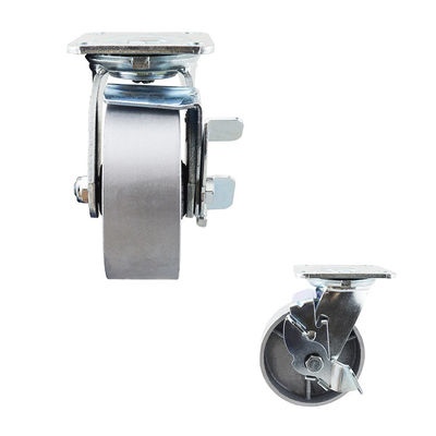 125mm Cast Iron 506LBS Capacity Side Brake Heavy Duty Table Casters Wheels