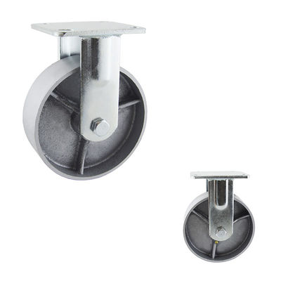 OEM 6x2 Inch Solid Silver Wheel Heavy Duty Fixed Cast Iron Casters