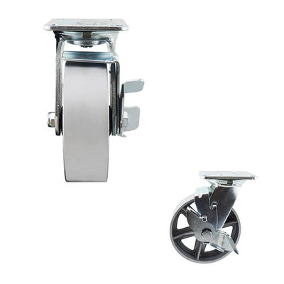 150mm  616LBS Load Capacity Hollow Cast Iron Swivel Plate braked swivel castors