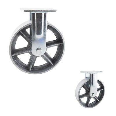 200mm Silver Color 300kg Capacity Hollow Core Rigid Caster Wheels Flat Tread