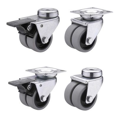 75MM Rotating 80kg Load Capacity Bolt Hole TPR Casters With Lock