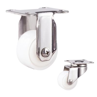 40mm 30kg Capacity Stainless Steel Fixed Plate  Nylon Trolley Wheel Caster
