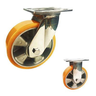 6" Diameter 770LBS Capacity Swivel Brake Aluminium PU Wheel Casters