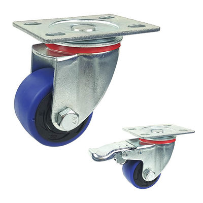 30mm 2 Inch High Capacity Blue TPR M12 Threaded Stem Caster