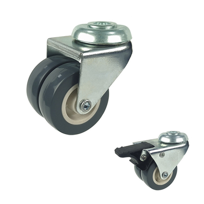 360 Degree Rotating Hole Head Lockable PVC Caster Wheel  For Freezer