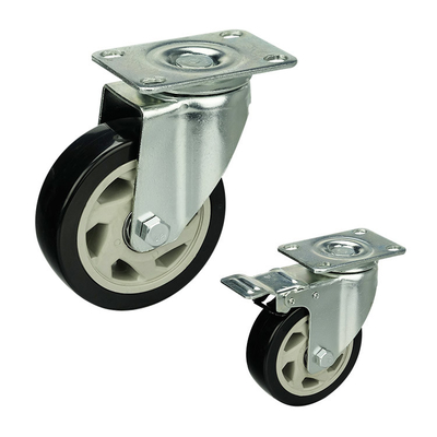 100x32mm Threaded Stem Swivel Cart Wheels Ball Bearing Hollow Core Black Casters For Hand Trolleys