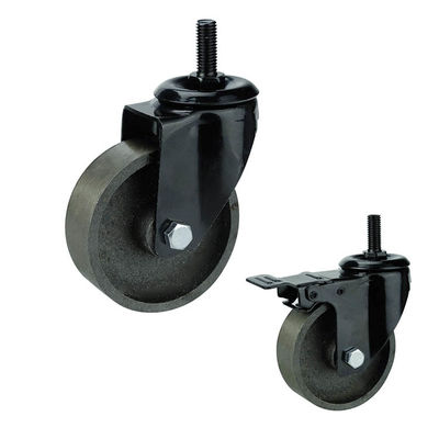 Cast Iron  75mm Top Rigid Plate Black Fork Medium Duty Casters for table