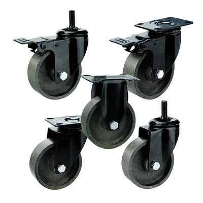 Cast Iron  75mm Top Rigid Plate Black Fork Medium Duty Casters for table