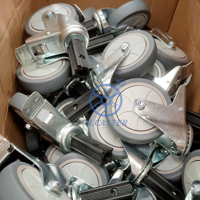 100mm TPR Trolley Wheels Heavy Duty With Square Stem