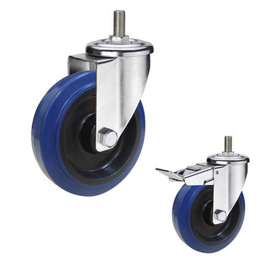 5 Inch 200kg Capacity Threaded Stem  Casters With Roller Bearing