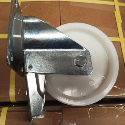 OEM 8 Inch White Total Brake Nylon Swivel Wheel Castors Heavy Duty