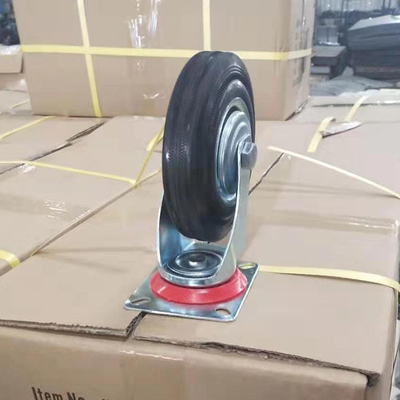 220lbs Rubber Caster Wheel With 160mm Diameter Swivel Plate Castors