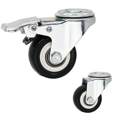 Small Size Light Duty Casters PVC Wheels 360 Dgree Rotating Swivel Bolt Hole Castors Without Brakes 50mm
