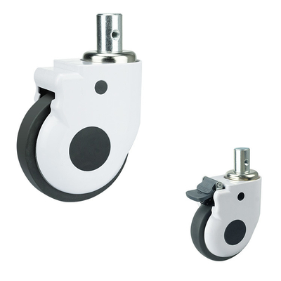 100mm Soft Medical Casters Top Plate Swivel Type TPR Silent Hospital Wheels